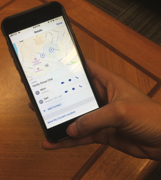 Apple allows location sharing over iMessage.